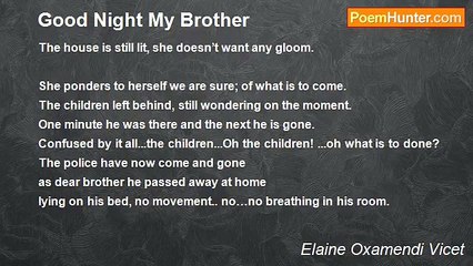 Elaine Oxamendi Vicet - Good Night My Brother