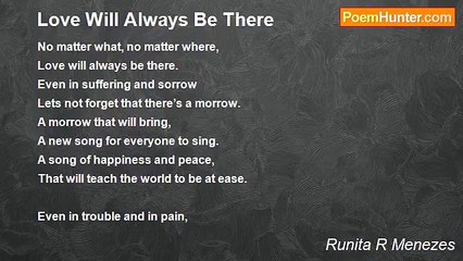 Runita R Menezes - Love Will Always Be There