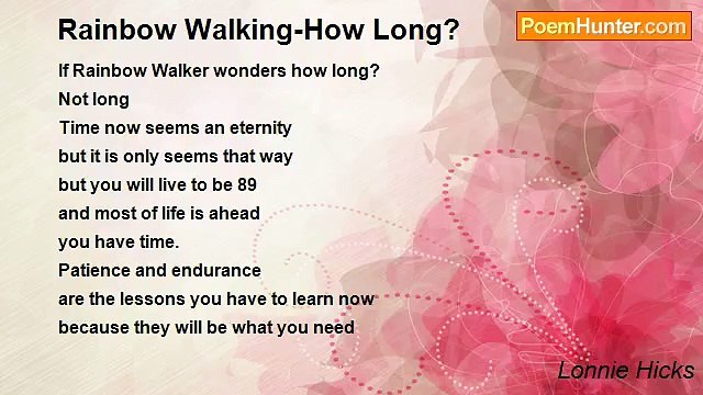 Lonnie Hicks - Rainbow Walking-How Long?