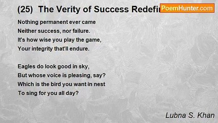 Lubna S. Khan - (25)  The Verity of Success Redefined