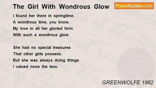 GREENWOLFE 1962 - The Girl With Wondrous Glow