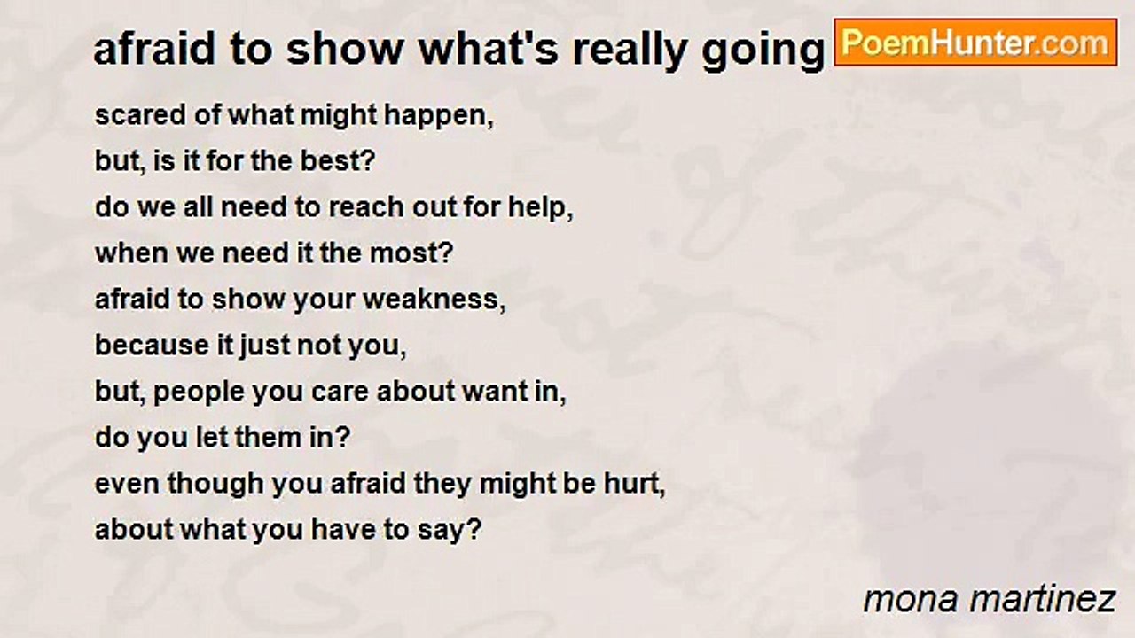 mona martinez - afraid to show what's really going on