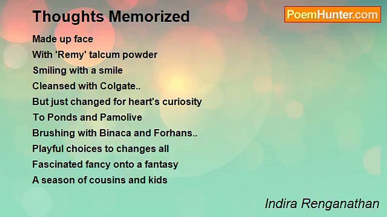 Indira Renganathan - Thoughts Memorized