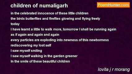 lovita j r morang - children of numaligarh