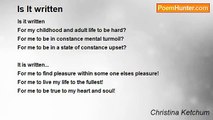 Christina Ketchum - Is It written