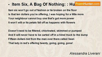 Alessandra Liverani - -  Item Six, A Bag Of Nothing: : Humour