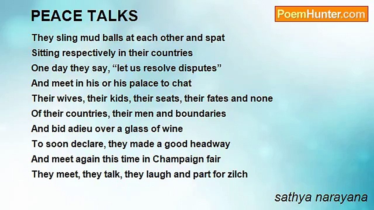 sathya narayana - PEACE TALKS