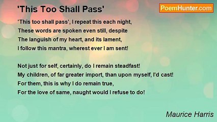 Maurice Harris - 'This Too Shall Pass'