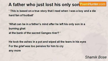 Shamik Bose - A father who just lost his only son