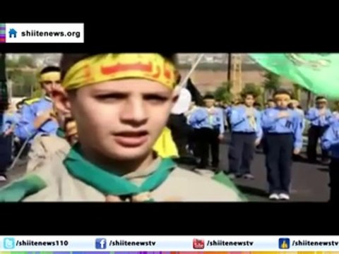 Youths of Al-Mahdi Scouts beating chest to mourn the Karbala massacre in which Imam Hussain (AS) and his companions were assassinated by the ferocious army of Umayyad despot Yazid.