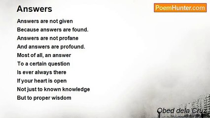 Obed dela Cruz - Answers