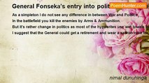 nimal dunuhinga - General Fonseka’s entry into politics: Is it the end of democracy in Sri Lanka?