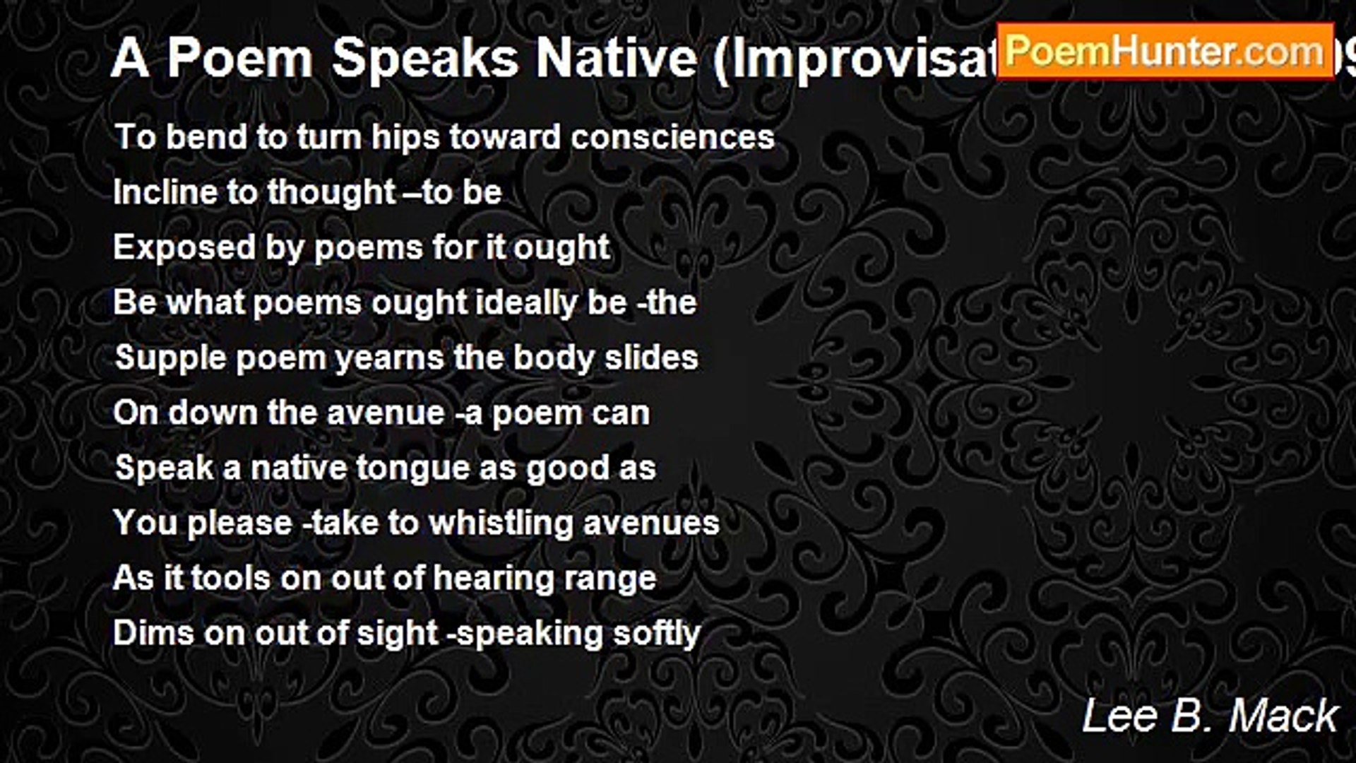 ⁣Lee B. Mack - A Poem Speaks Native (Improvisation 10 29 2009)