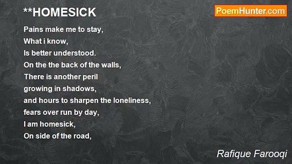 Rafique Farooqi - **HOMESICK