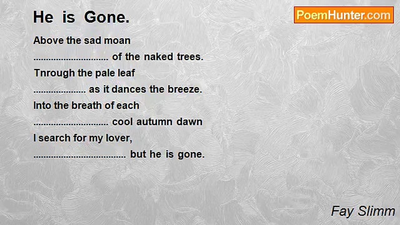 Fay Slimm - He  is  Gone.