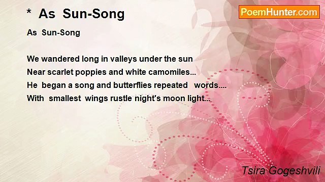 Tsira Gogeshvili - * As Sun-Song