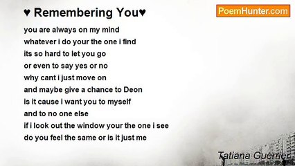 Tatiana Guerrier - ♥ Remembering You♥