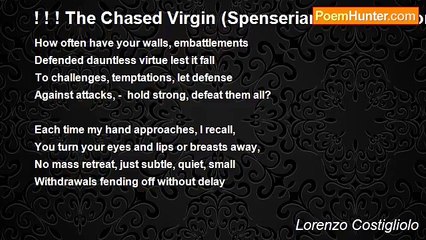 Lorenzo Costigliolo - ! ! ! The Chased Virgin (Spenserian Sonnet 2 Sonnet 70)