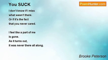 Brooke Peterson - You SUCK