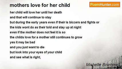 Michelle Brummell - mothers love for her child