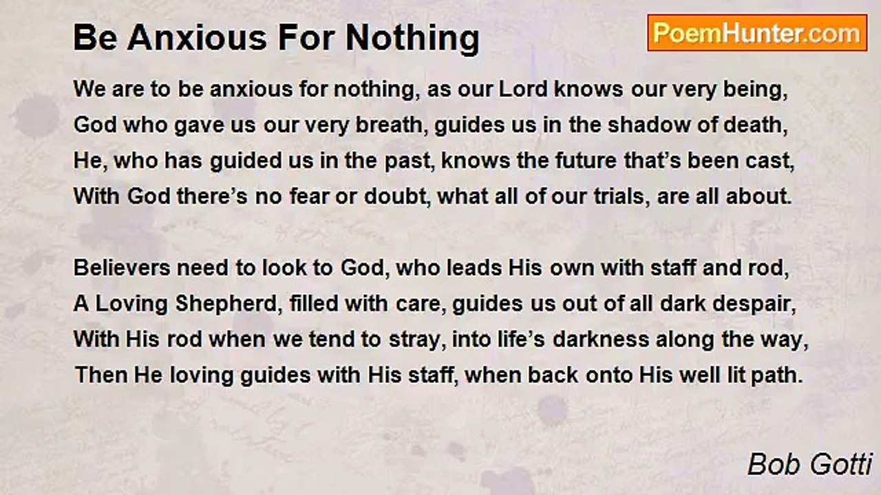 Bob Gotti - Be Anxious For Nothing