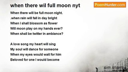 sim sharma - when there wil full moon nyt