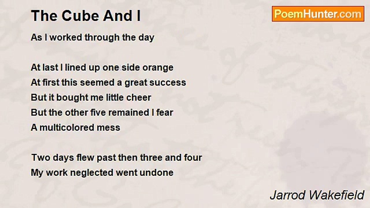 Jarrod Wakefield - The Cube And I