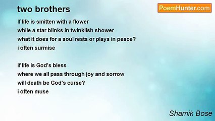 Shamik Bose - two brothers