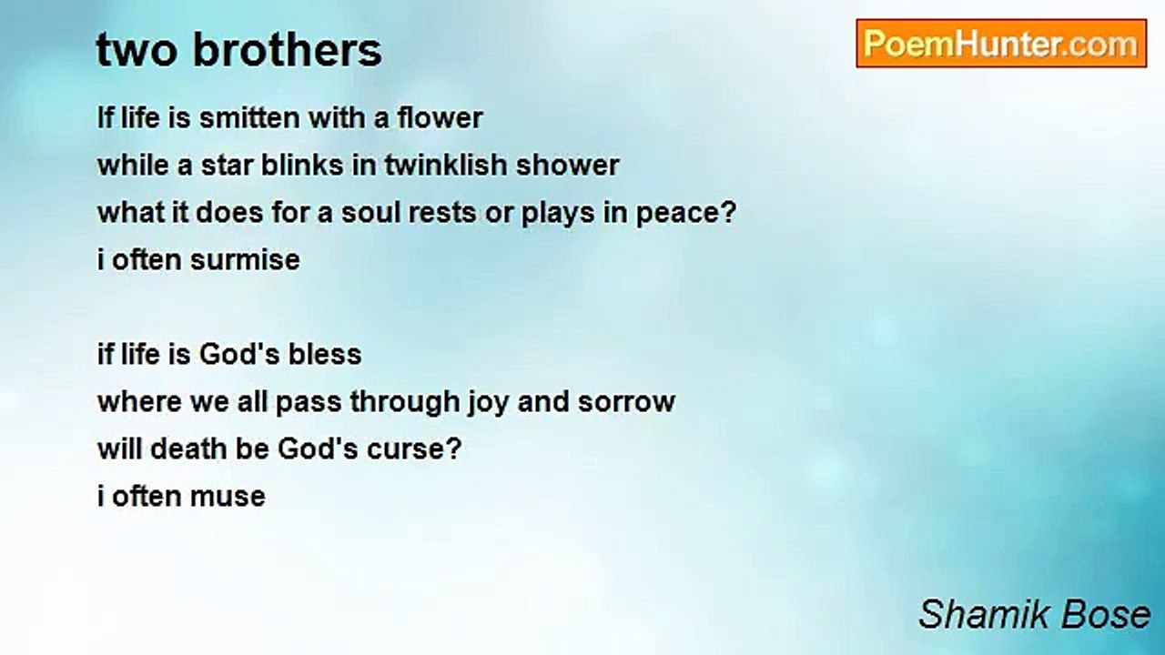 Shamik Bose - two brothers