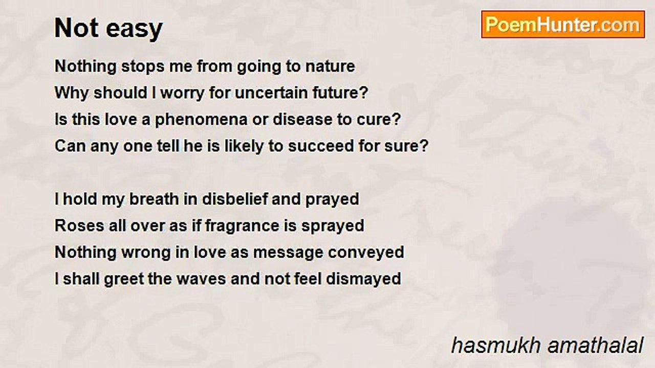 hasmukh amathalal - Not easy