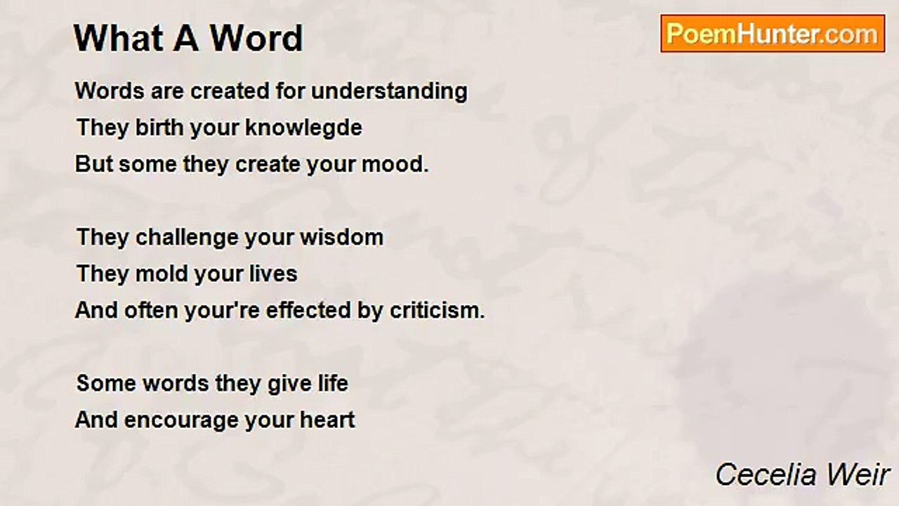 Cecelia Weir - What A Word