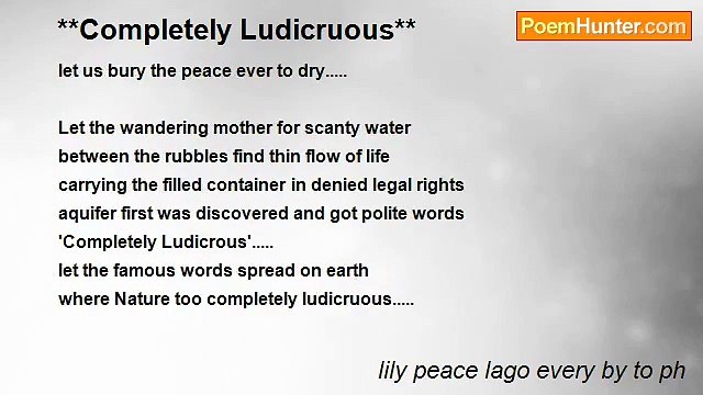 lily peace lago every by to ph - **Completely Ludicruous**