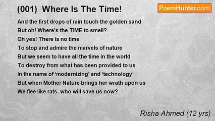 Risha Ahmed (12 yrs) - (001)  Where Is The Time!