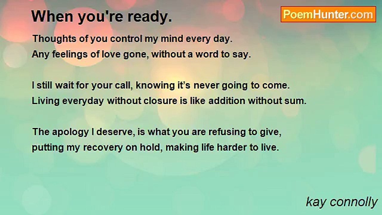 kay connolly - When you're ready.