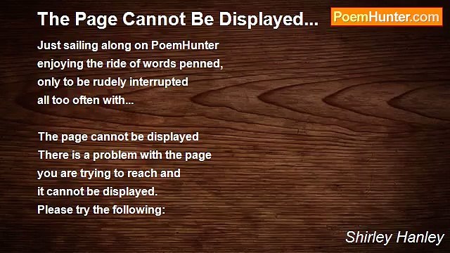 Shirley Hanley - The Page Cannot Be Displayed...