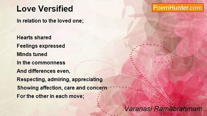 Varanasi Ramabrahmam - Love Versified