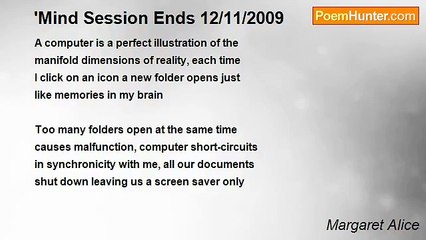 Margaret Alice - 'Mind Session Ends 12/11/2009