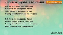 John Knight - 1112 Rain - Again!  A PANTOUM
