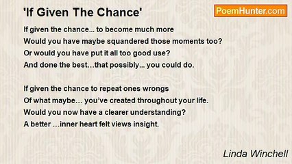 Linda Winchell - 'If Given The Chance'