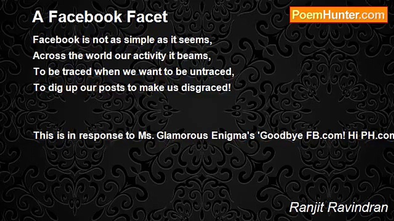 Ranjit Ravindran - A Facebook Facet
