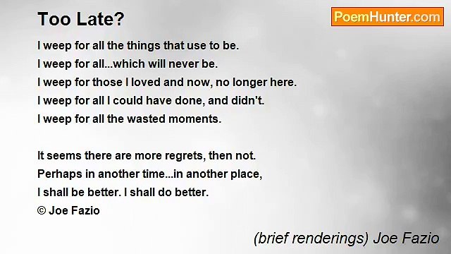 (brief renderings) Joe Fazio - Too Late?