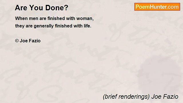 (brief renderings) Joe Fazio - Are You Done?