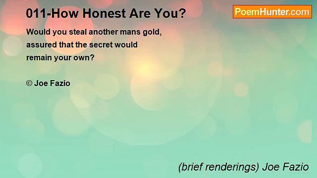 (brief renderings) Joe Fazio - 011-How Honest Are You?