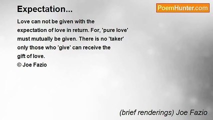 (brief renderings) Joe Fazio - Expectation...