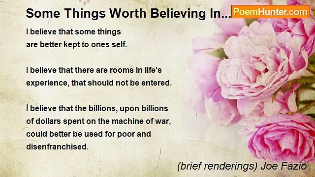 (brief renderings) Joe Fazio - Some Things Worth Believing In...