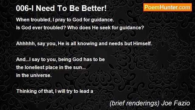 (brief renderings) Joe Fazio - 006-I Need To Be Better!