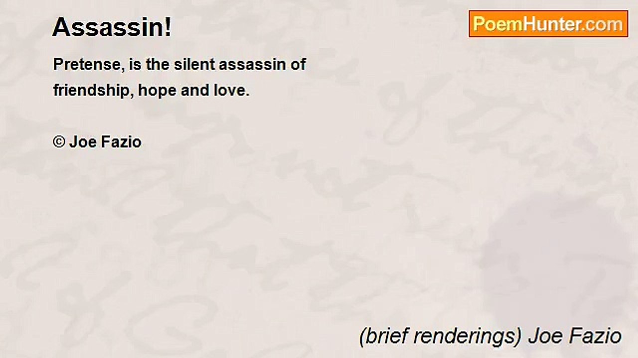 (brief renderings) Joe Fazio - Assassin!