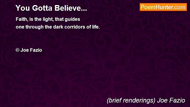 (brief renderings) Joe Fazio - You Gotta Believe...