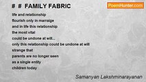 Samanyan Lakshminarayanan - #  #  FAMILY FABRIC
