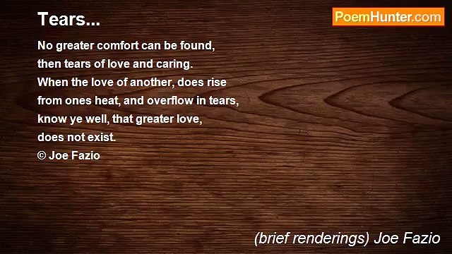 (brief renderings) Joe Fazio - Tears...